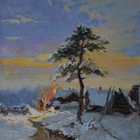 Winter. Rural landscape