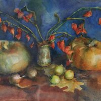Still life with pumpkins