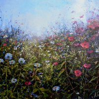 Poppies with daisies