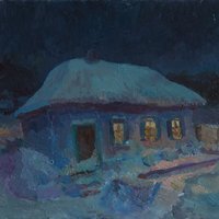 The old hut under the snow