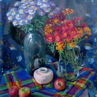 Still life in dark blue a gamut