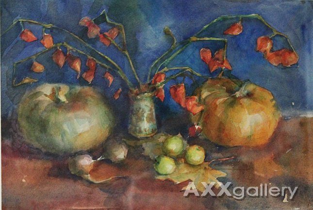 Still life with pumpkins