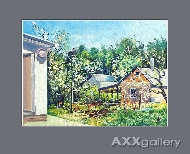 Spring. Country house