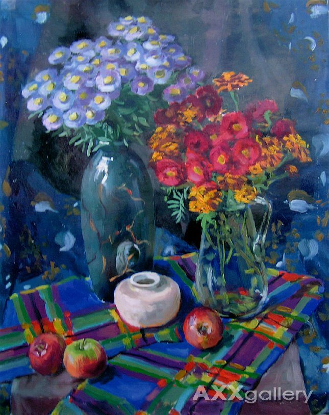 Still life in dark blue a gamut